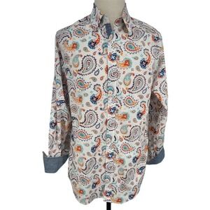 NEW Cremieux Premium Men's Big & Tall Paisley LS Shirt LARGE Button Down